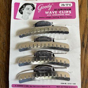 Vintage Wave Clips/ Set of 4 Aluminum GOODY Wave Clips/ Finger Waves 1950s